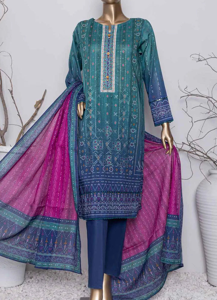 Asasa By HZ Textile Embroidered Lawn Suit Unstitched 3 Piece HZ24A AEL-46 Vol-04 - Summer Collection