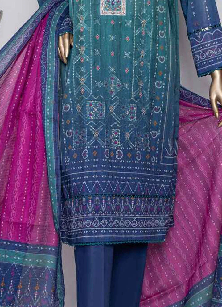 Asasa By HZ Textile Embroidered Lawn Suit Unstitched 3 Piece HZ24A AEL-46 Vol-04 - Summer Collection