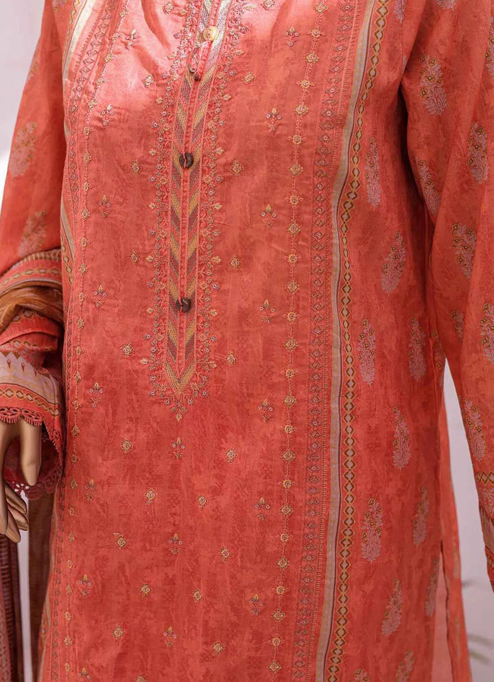 Asasa By HZ Textile Embroidered Lawn Suit Unstitched 3 Piece HZ24A AEL-51 Vol-03 - Summer Collection
