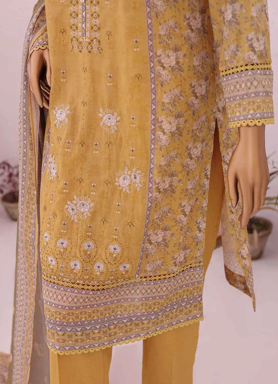 Asasa By HZ Textile Embroidered Lawn Suit Unstitched 3 Piece HZ24A AEL-55 Vol-03 - Summer Collection