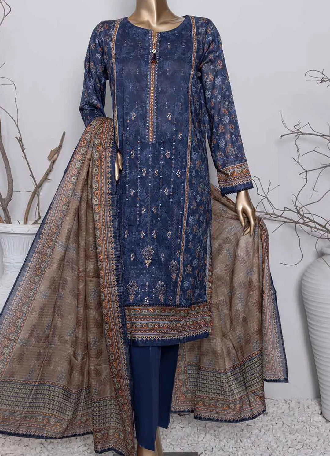 Asasa By HZ Textile Embroidered Lawn Suit Unstitched 3 Piece HZ24A AEL-63 Vol-04 - Summer Collection
