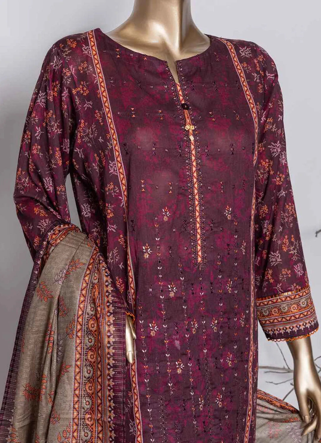 Asasa By HZ Textile Embroidered Lawn Suit Unstitched 3 Piece HZ24A AEL-64 Vol-04 - Summer Collection