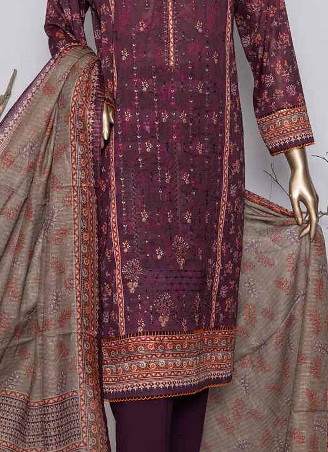 Asasa By HZ Textile Embroidered Lawn Suit Unstitched 3 Piece HZ24A AEL-64 Vol-04 - Summer Collection