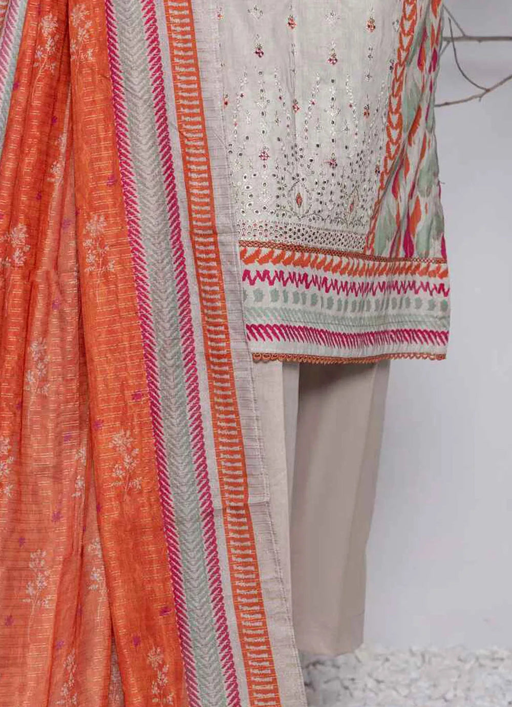 Asasa By HZ Textile Embroidered Lawn Suit Unstitched 3 Piece HZ24A AEL-65 Vol-04 - Summer Collection