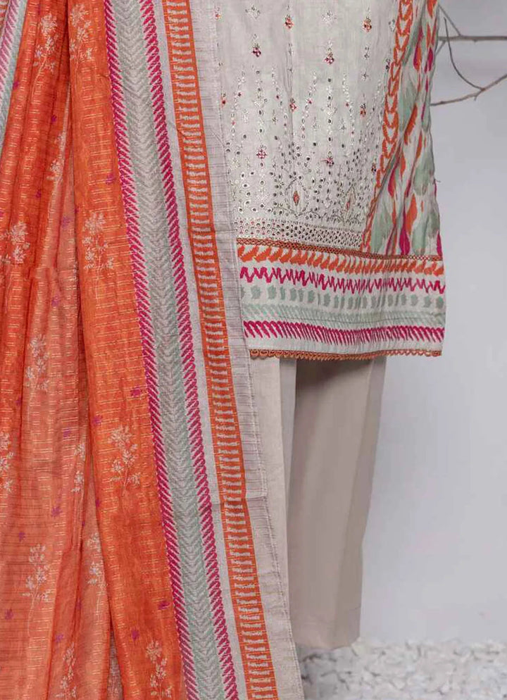 Asasa By HZ Textile Embroidered Lawn Suit Unstitched 3 Piece HZ24A AEL-65 Vol-04 - Summer Collection