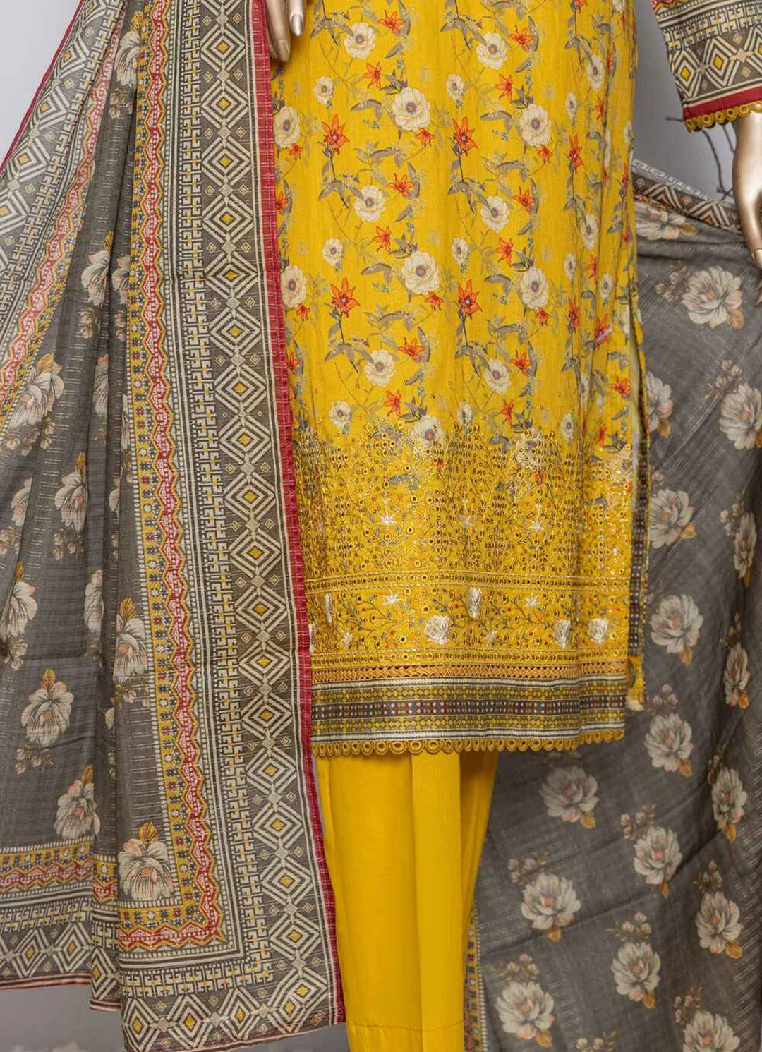 Asasa By HZ Textile Embroidered Lawn Suit Unstitched 3 Piece HZ24A AEL-72 Vol-04 - Summer Collection
