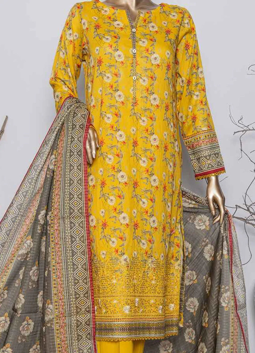 Asasa By HZ Textile Embroidered Lawn Suit Unstitched 3 Piece HZ24A AEL-72 Vol-04 - Summer Collection
