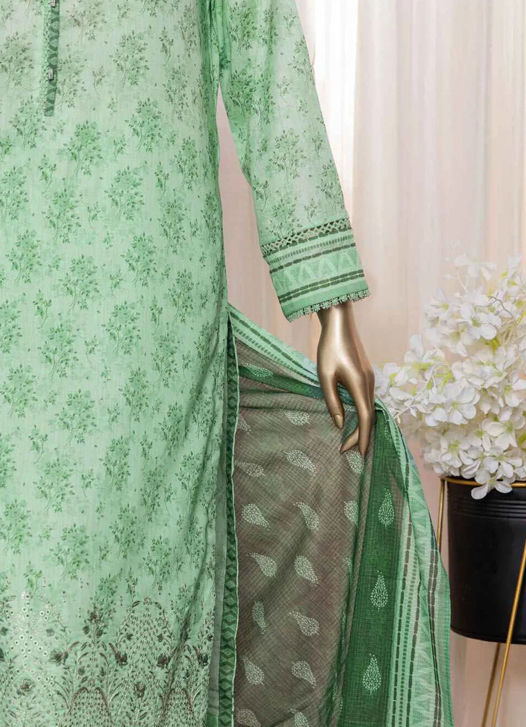 Asasa By HZ Textile Embroidered Lawn Suit Unstitched 3 Piece HZ24A AEL-84 Vol-05 - Summer Collection