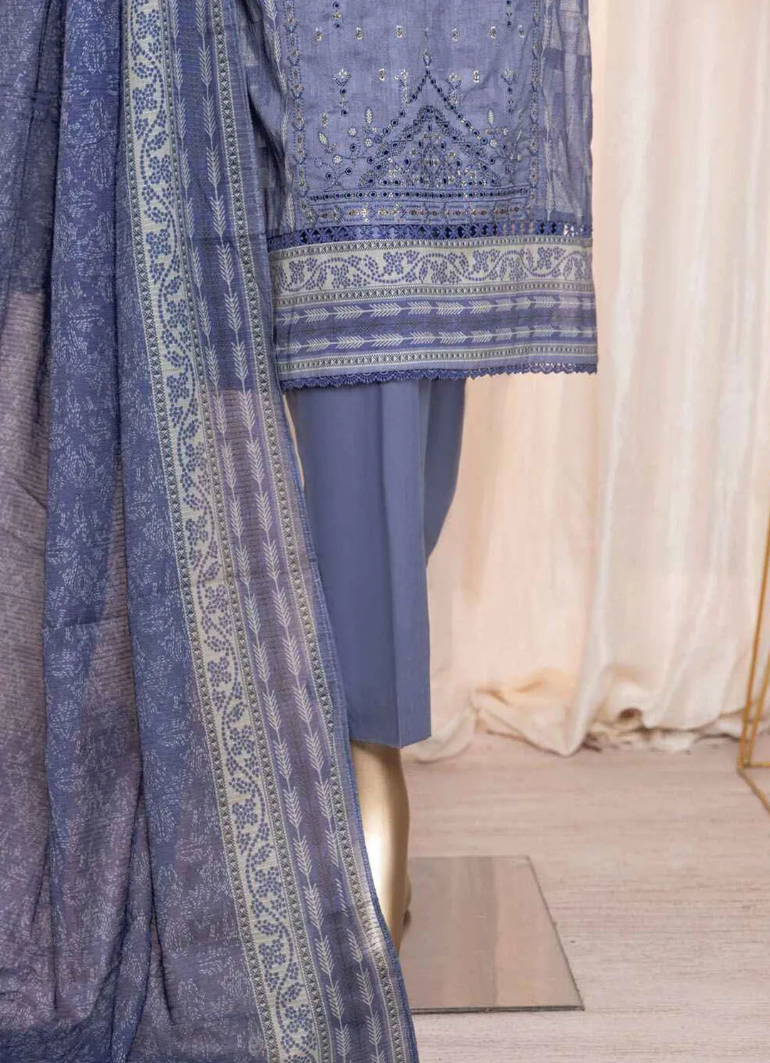 Asasa By HZ Textile Embroidered Lawn Suit Unstitched 3 Piece HZ24A AEL-86 Vol-05 - Summer Collection