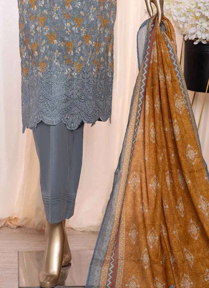 Asasa By HZ Textile Embroidered Lawn Suit Unstitched 3 Piece HZ24A AEL-90 Vol-05 - Summer Collection