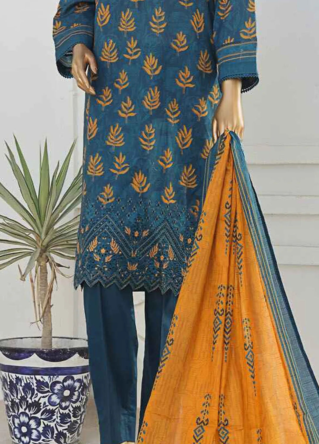 Asasa by HZ Textiles Embroidered Lawn Suits Unstitched 3 Piece HZ25AE AEL-260 - Summer Collection