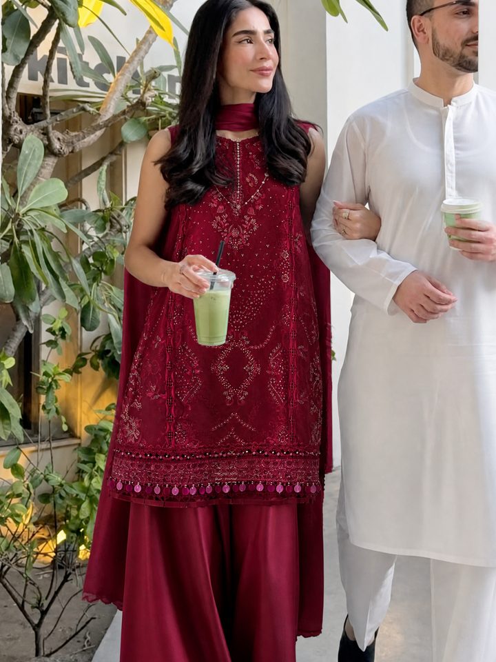 Ariya by Kanwal Malik Unstitched Embroidered Luxury Lawn 3 Piece Suit KM26UA D-5 SAFA - Summer Collection