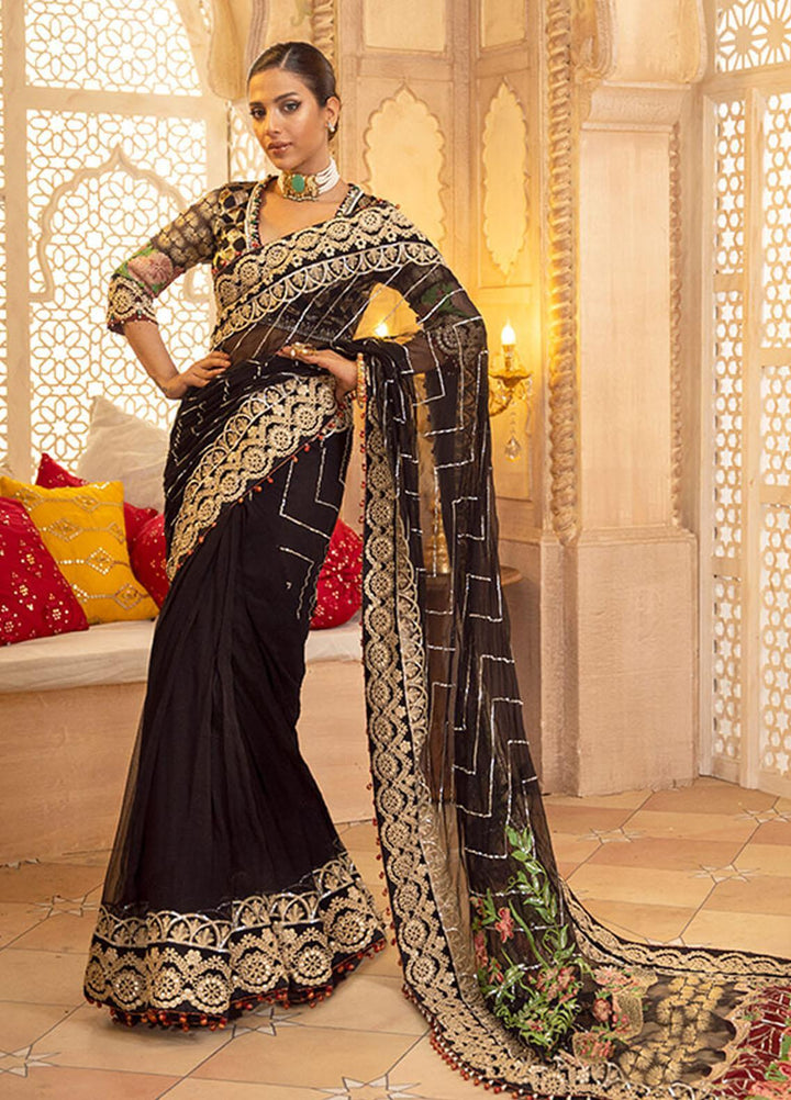 Asifa & Nabeel Embriodered Organza  Unstitched Saree AN21AI FM-01 UNS - Luxury Formals Collection