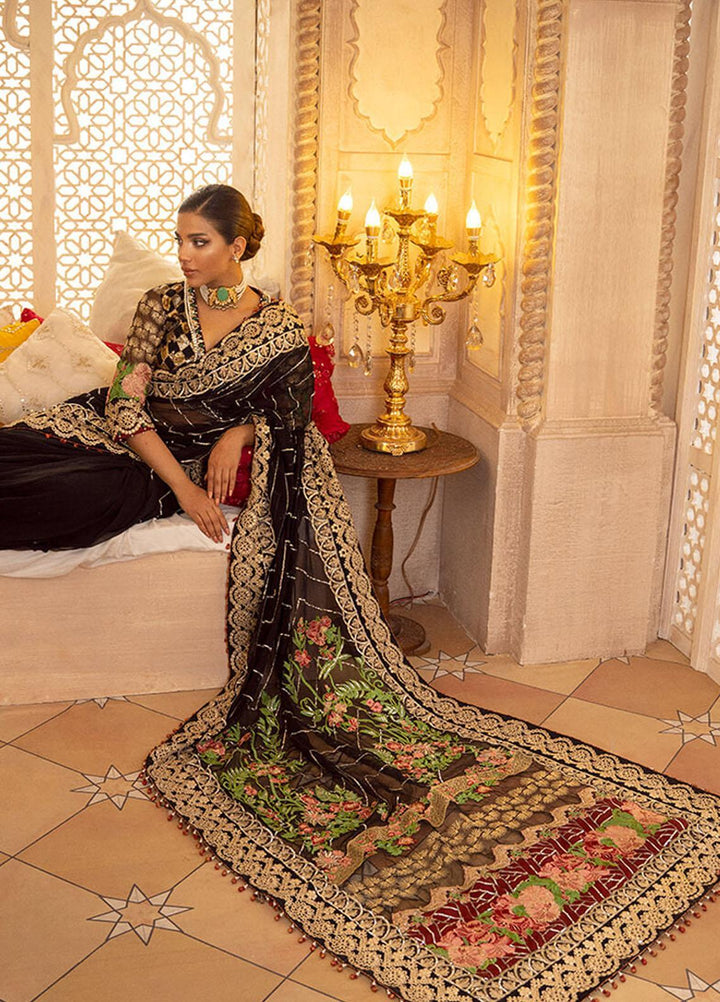 Asifa & Nabeel Embriodered Organza  Unstitched Saree AN21AI FM-01 UNS - Luxury Formals Collection