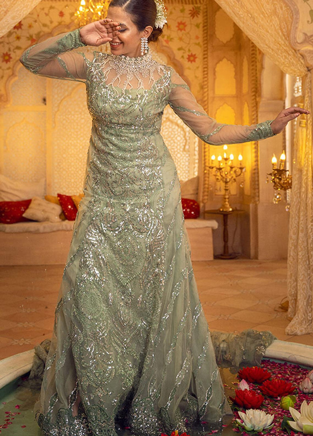 Asifa & Nabeel Embroidered Net Suits Unstitched 3 Piece AN21AI FM-06 WASHAAL - Luxury Formals Collection