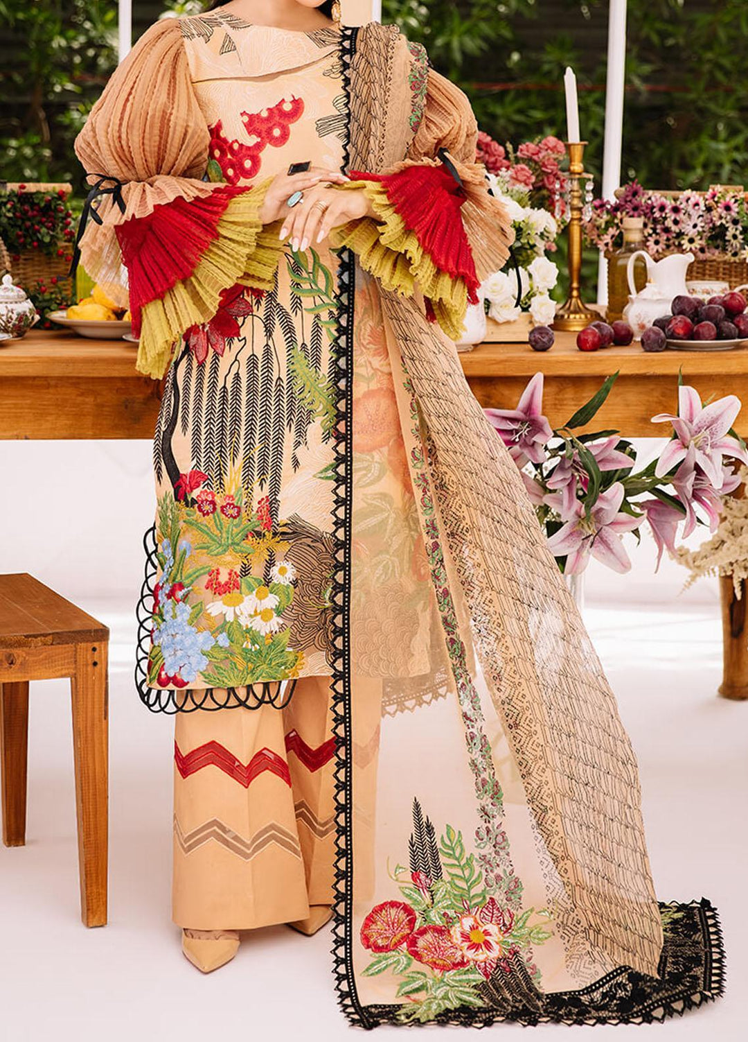 Ariana By Asifa & Nabeel Embroidered Lawn Suits Unstitched 3 Piece AN21A  ALYSSA 1B - Luxury Collection