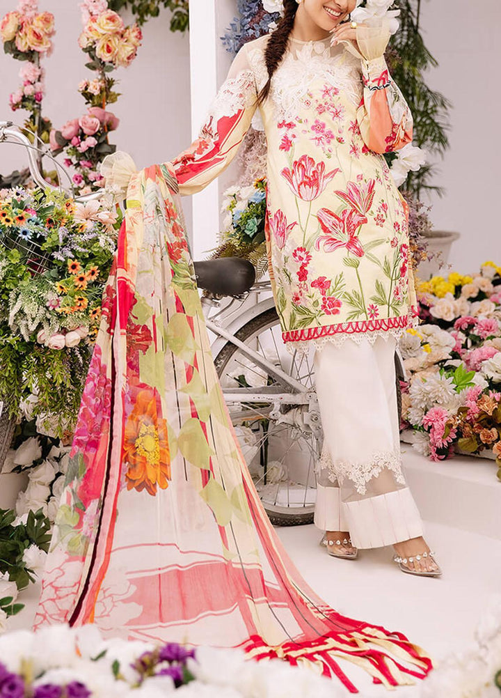 Ariana By Asifa & Nabeel Embroidered Lawn Suits Unstitched 3 Piece AN21A  AMOUR 4B - Luxury Collection