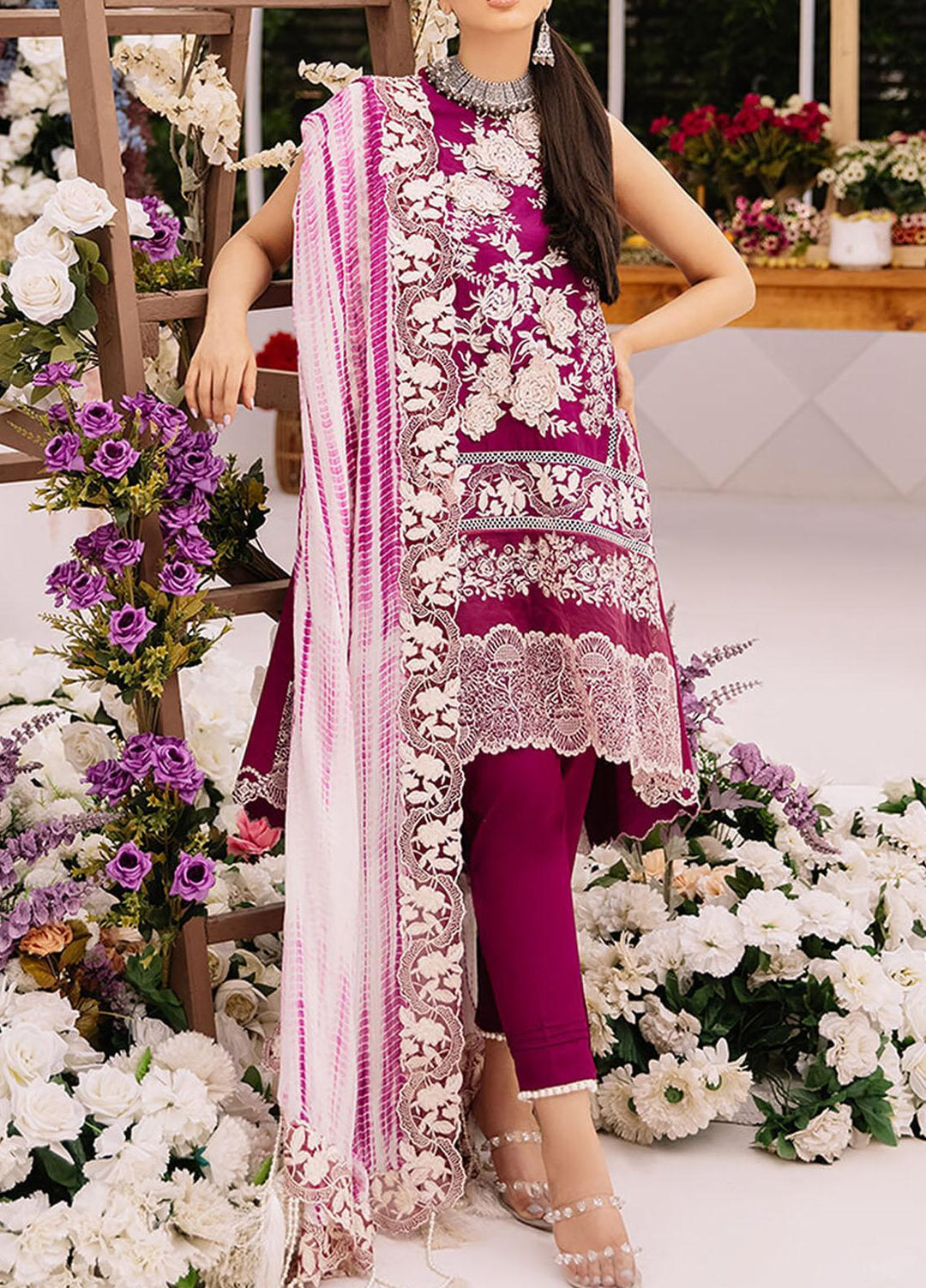 Ariana By Asifa & Nabeel Embroidered Lawn Suits Unstitched 3 Piece AN21A  ELANIE 8B - Luxury Collection