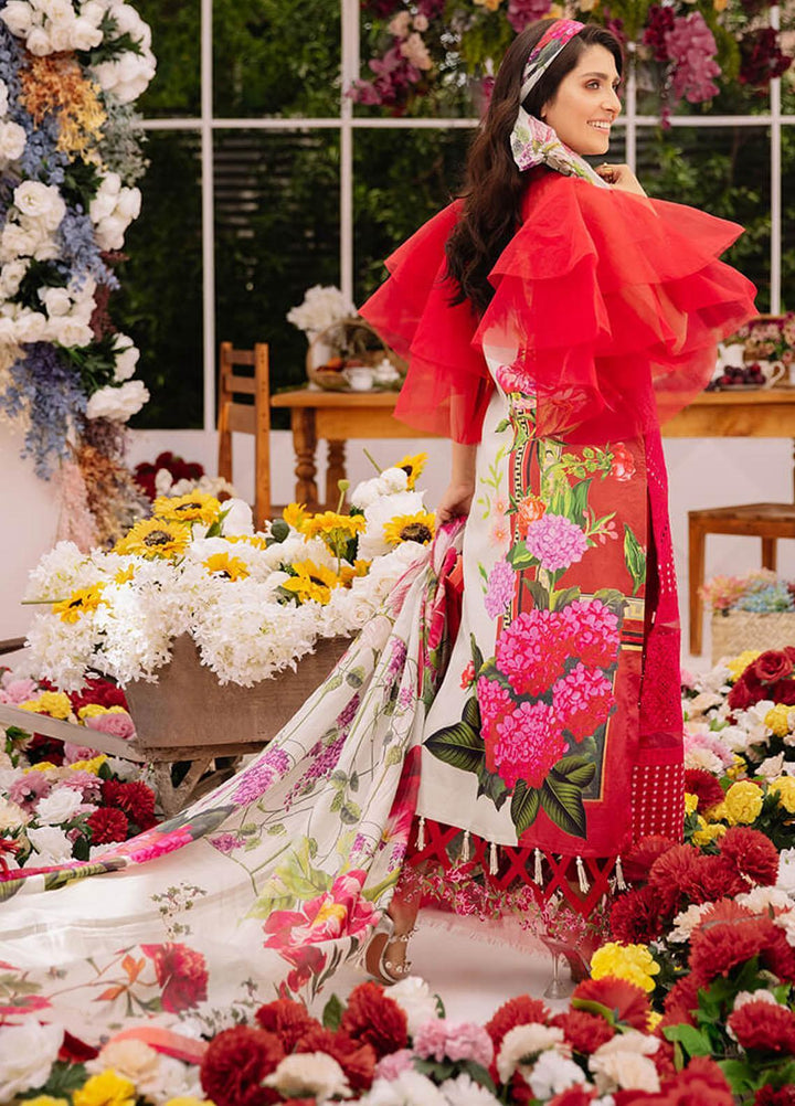 Ariana By Asifa & Nabeel Embroidered Lawn Suits Unstitched 3 Piece AN21A  FREESIA 3A - Luxury Collection