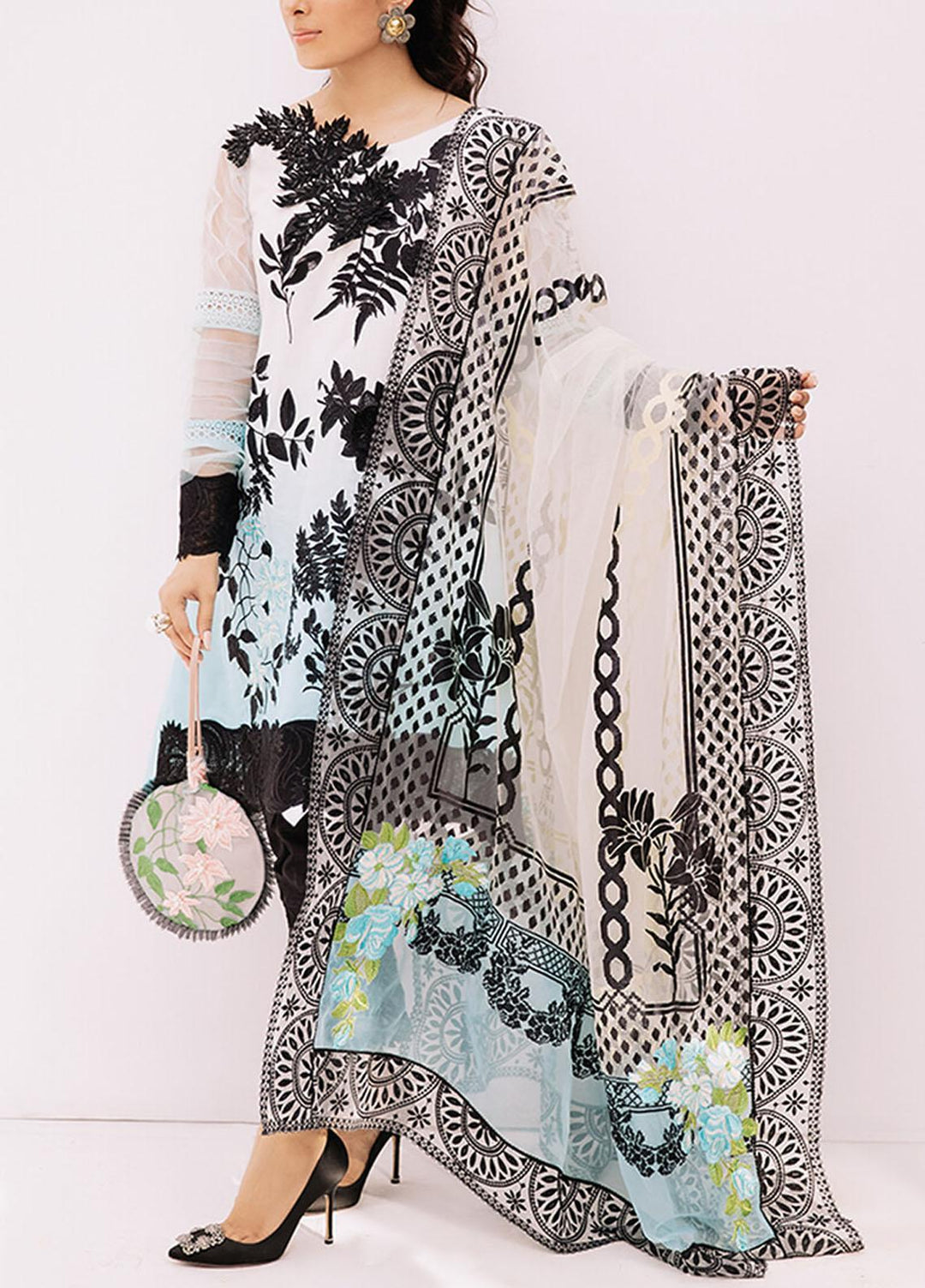 Ariana By Asifa & Nabeel Embroidered Lawn Suits Unstitched 3 Piece AN21A  ZINNIA 5A - Luxury Collection