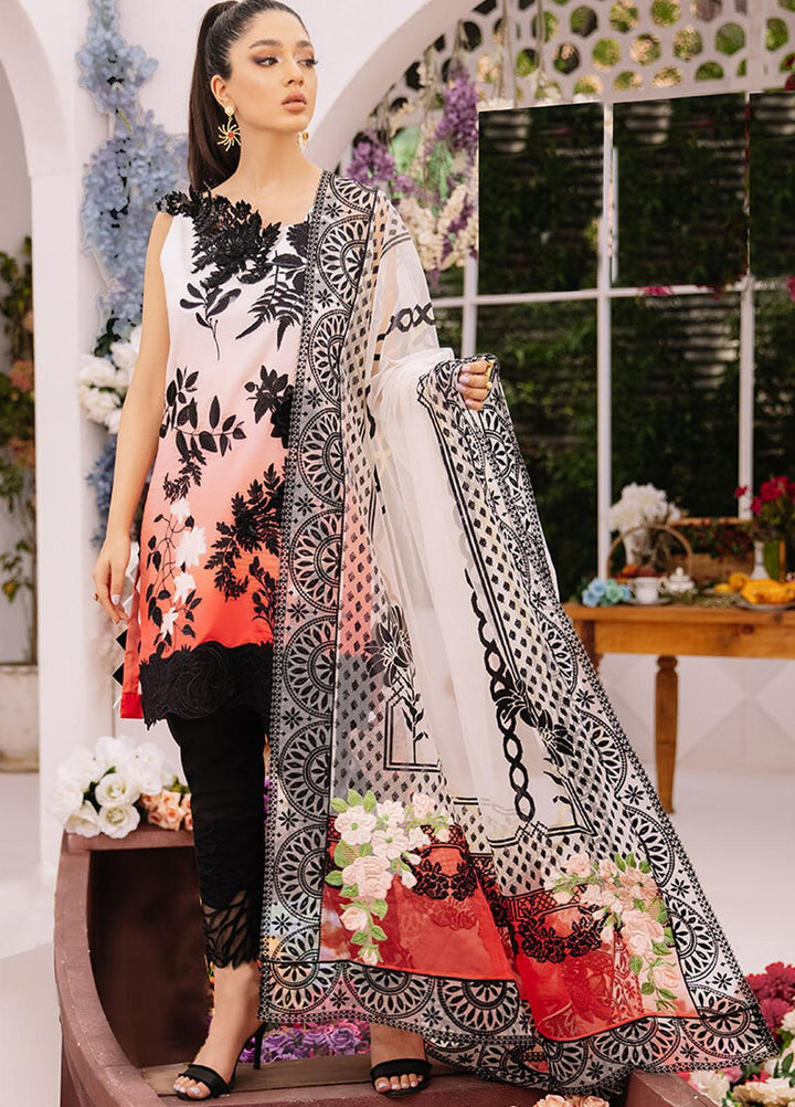 Ariana By Asifa & Nabeel Embroidered Lawn Suits Unstitched 3 Piece AN21A  ZINNIA 5B - Luxury Collection