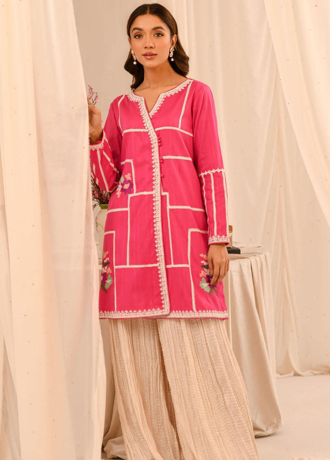 Asifa & Nabeel Pret Embroidered Lawn Kurti AN23B RTW-EMB-15