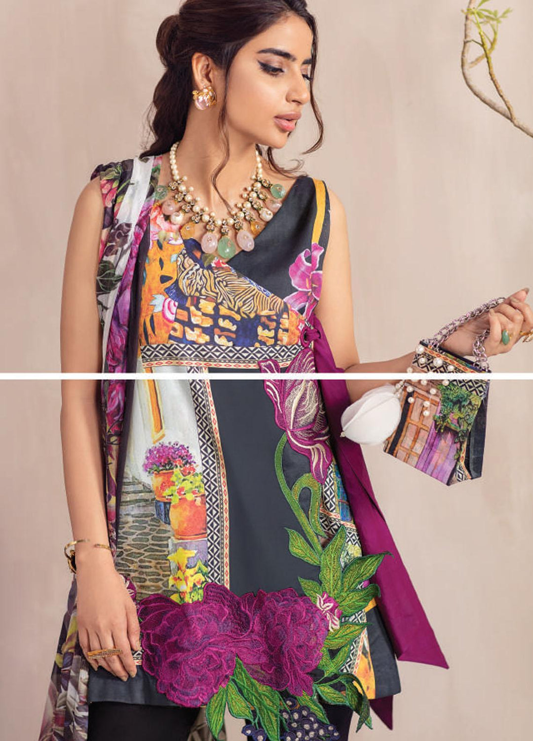 Asifa & Nabeel Embroidered Cambric Cotton Suits Unstitched 3 Piece AN21BF CB-01A - Winter Collection