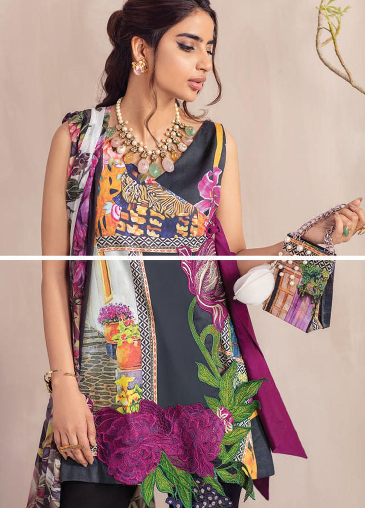 Asifa & Nabeel Embroidered Cambric Cotton Suits Unstitched 3 Piece AN21BF CB-01A - Winter Collection