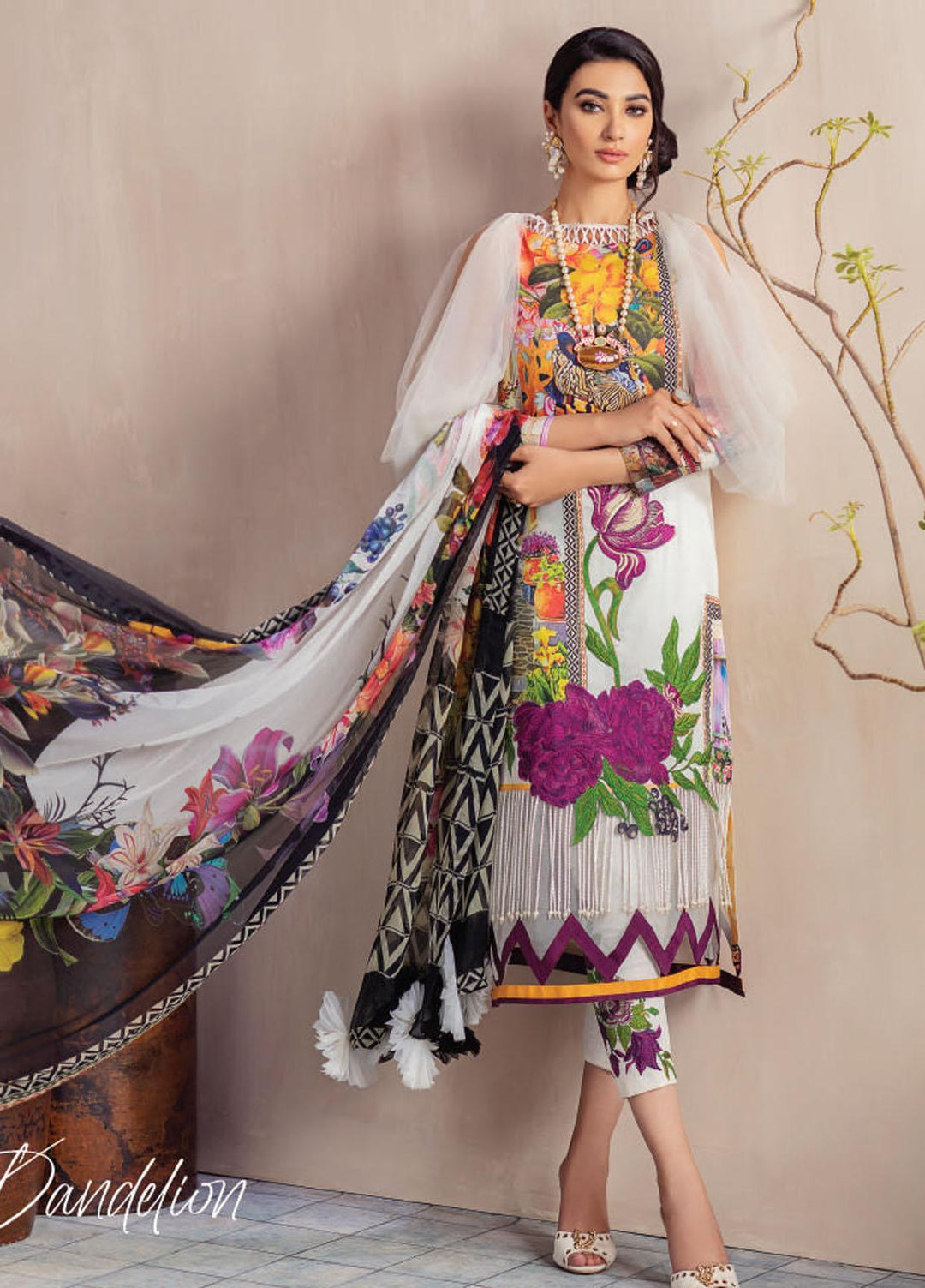 Asifa & Nabeel Embroidered Cambric Cotton Suits Unstitched 3 Piece AN21BF CB-01B - Winter Collection