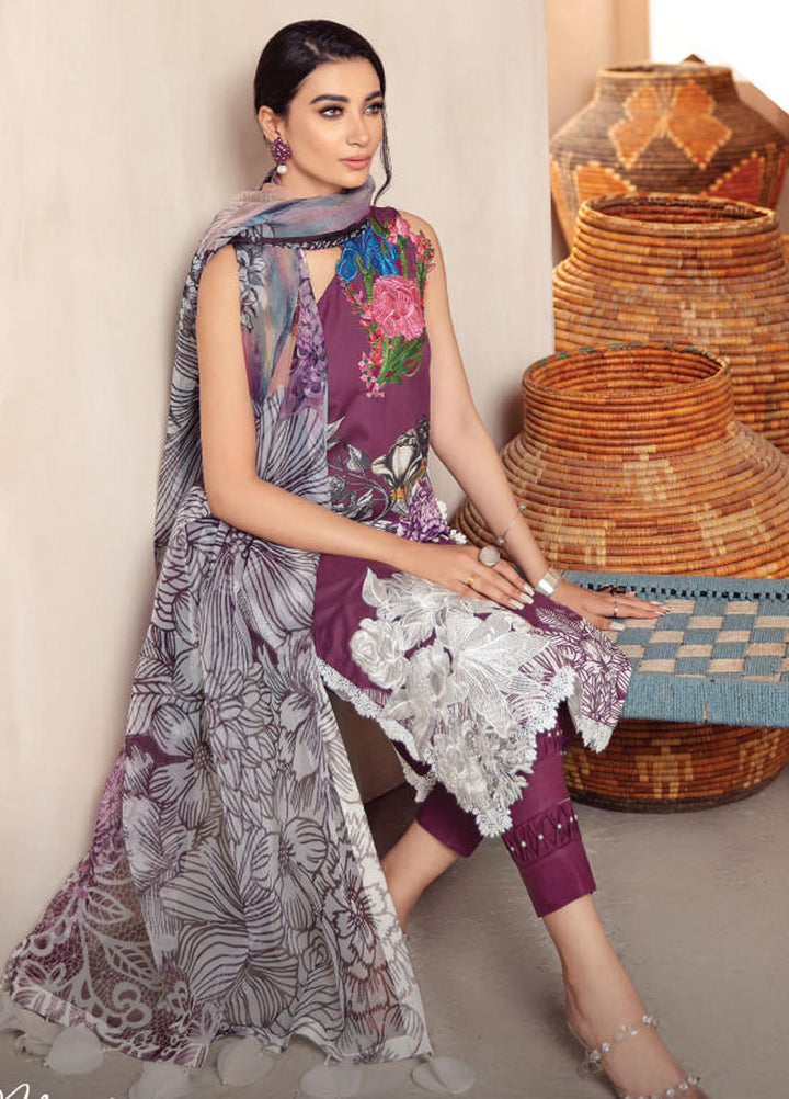 Asifa & Nabeel Embroidered Cambric Cotton Suits Unstitched 3 Piece AN21BF CB-03B - Winter Collection