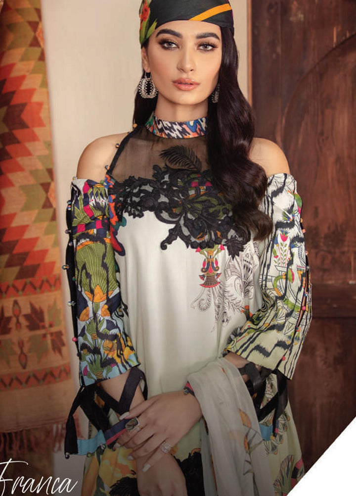 Asifa & Nabeel Embroidered Cambric Cotton Suits Unstitched 3 Piece AN21BF CB-04B - Winter Collection