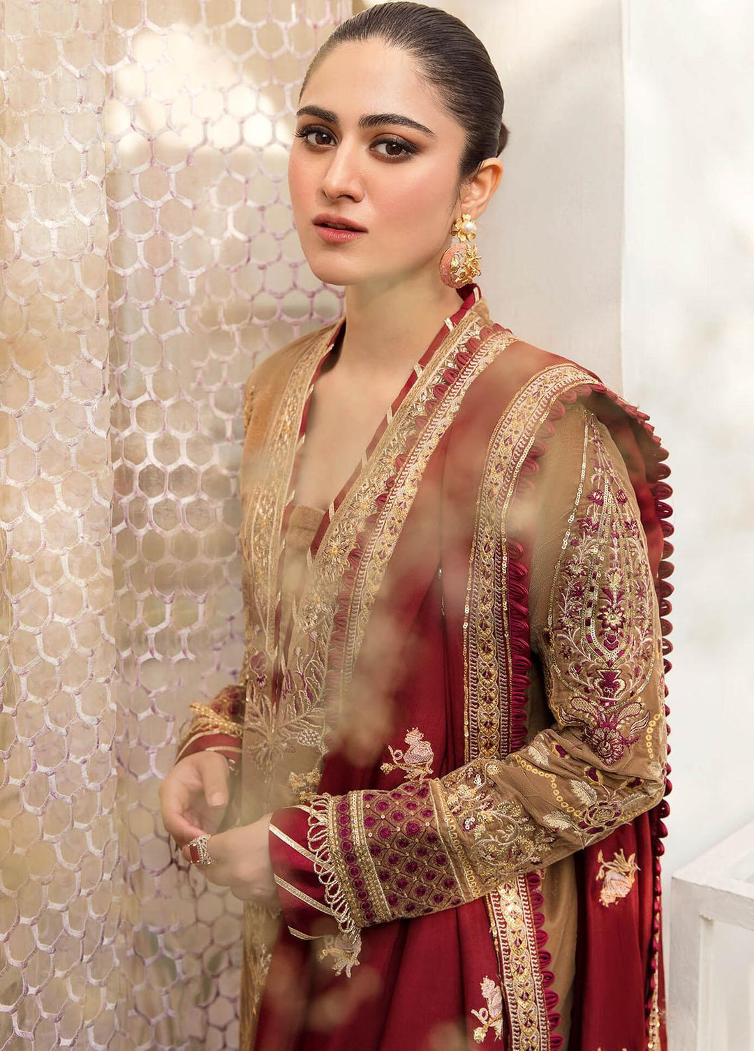 Asifa & Nabeel Embroidered Velvet Suits Unstitched 3 Piece AN22V VC-02 - Luxury Collection