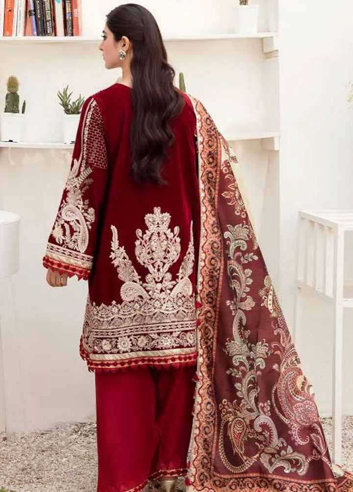 Asifa & Nabeel Embroidered Velvet Suits Unstitched 3 Piece AN22V VC-04 - Luxury Collection