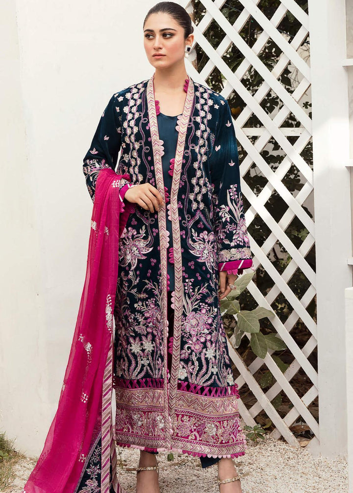 Asifa & Nabeel Embroidered Velvet Suits Unstitched 3 Piece AN22V VC-06 - Luxury Collection