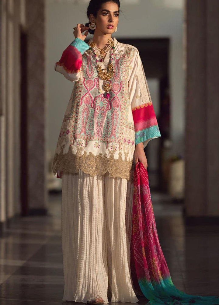 Lamour By Asifa & Nabeel Embroidered Lawn Suits Unstitched 3 Piece AN21L 6-C Summer Grace - Luxury Collection