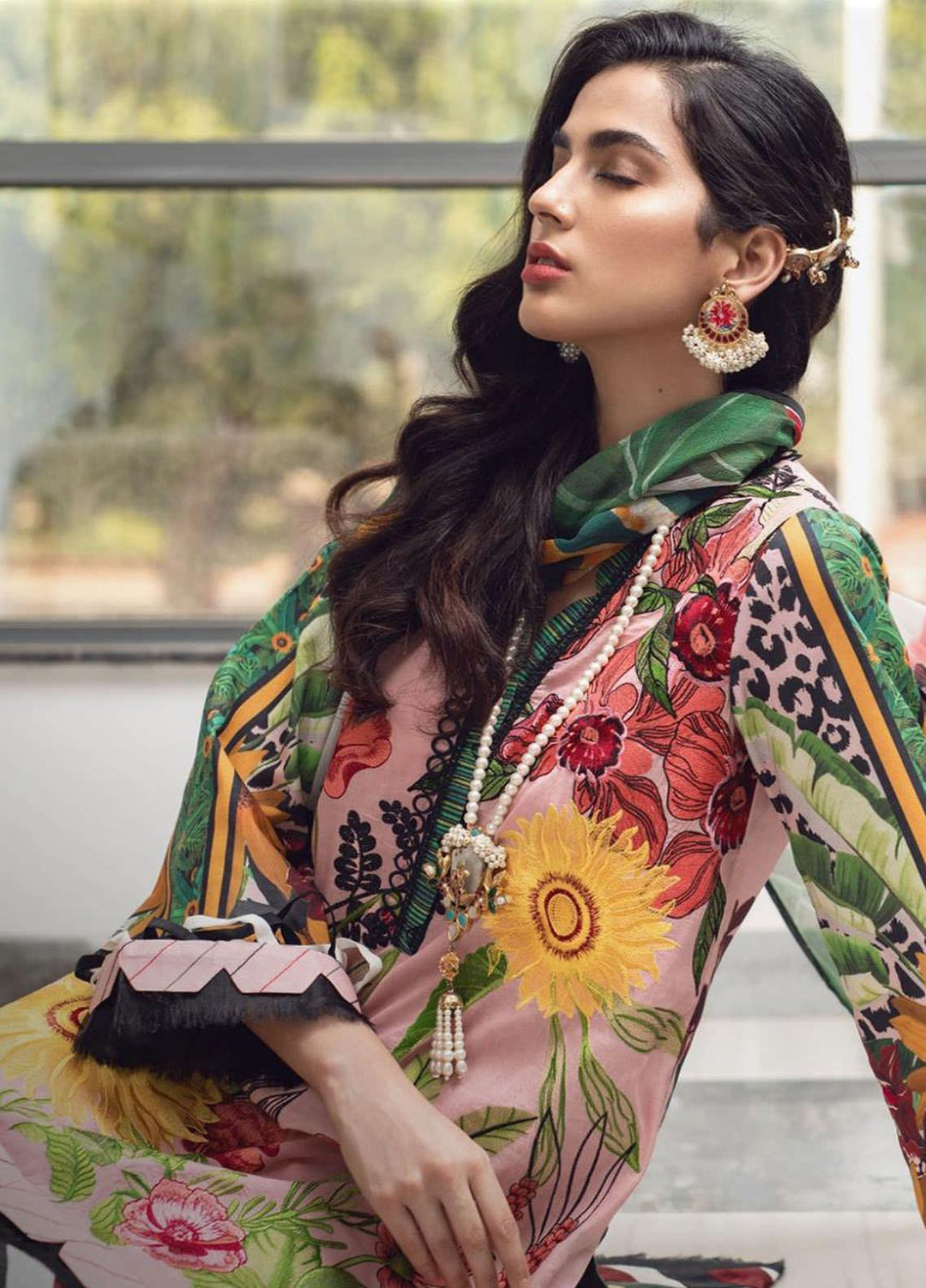 Lamour By Asifa & Nabeel Embroidered Lawn Suits Unstitched 3 Piece AN21L 76-F Majesty - Luxury Collection