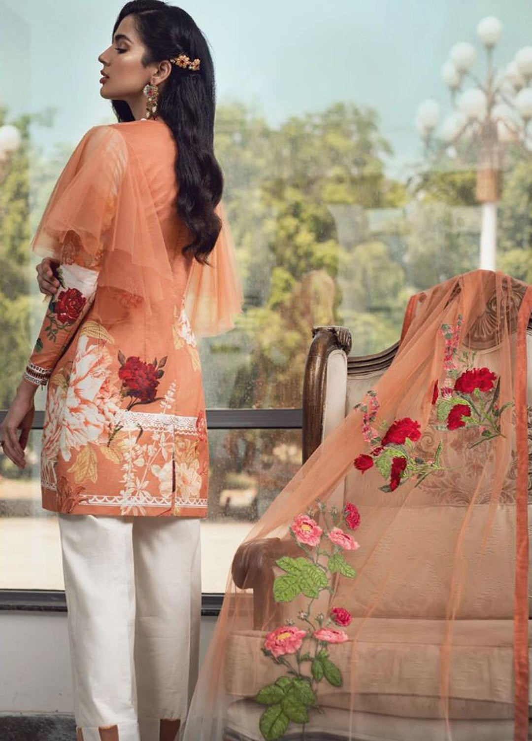 Lamour By Asifa & Nabeel Embroidered Lawn Suits Unstitched 3 Piece AN21L 99-R Rose Radiance - Luxury Collection