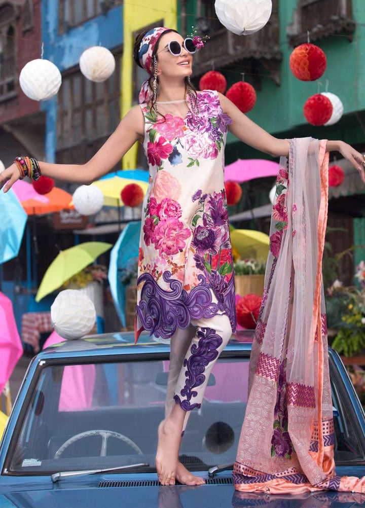 Liliana by Asifa & Nabeel Embroidered Lawn Suits Unstitched 3 Piece AN21SS 01 Evelyn - Spring / Summer Collection