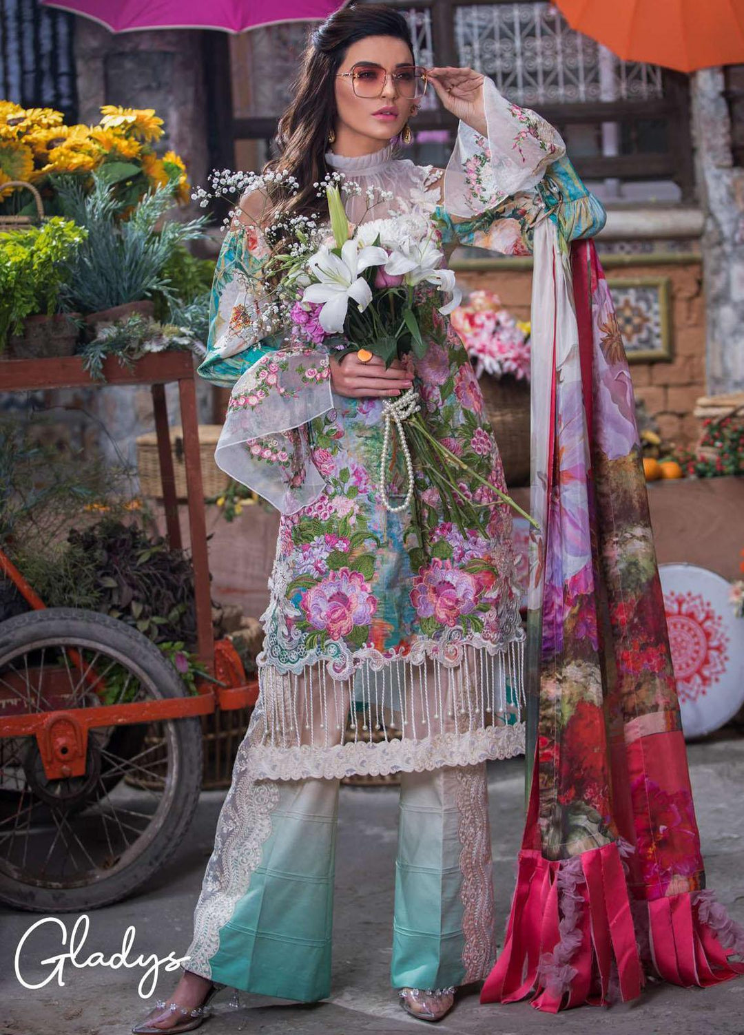 Liliana by Asifa & Nabeel Embroidered Lawn Suits Unstitched 3 Piece AN21SS 07 Gladys - Spring / Summer Collection