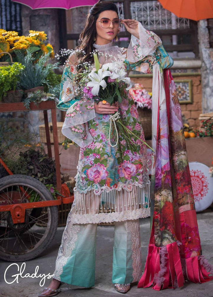 Liliana by Asifa & Nabeel Embroidered Lawn Suits Unstitched 3 Piece AN21SS 07 Gladys - Spring / Summer Collection