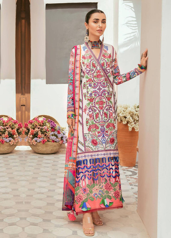 Qaus-e-Quzah By Asifa & Nabeel Embroidered Lawn Suits Unstitched 3 Piece AN22QQ SS 01 Mahjabeen - Spring/Summer Collection