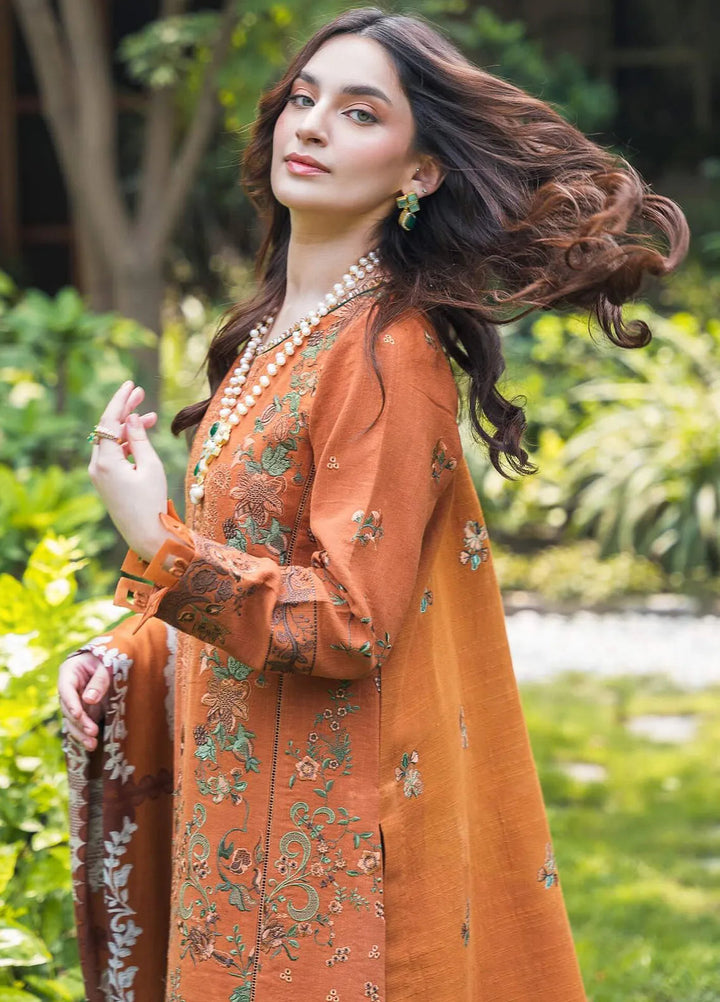 Asifa and Nabeel Embroidered Khaddar Suits Unstitched 3 Piece AN24W2 Caramel WL-01 - Winter Collection