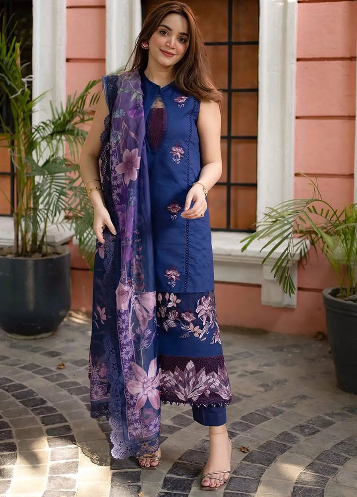 Asifa and Nabeel Embroidered Lawn Suits Unstitched 3 Piece AN25MV MSLV25-18 Resham - Summer Collection