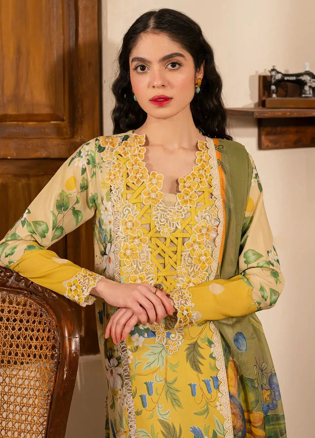 Asifa and Nabeel Embroidered Lawn Suits Unstitched 3 Piece AN25MV MSLV25-04 Nimbu Pani - Summer Collection