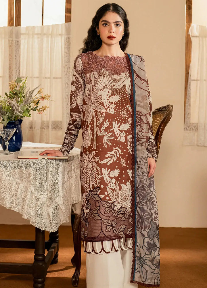 Asifa and Nabeel Embroidered Lawn Suits Unstitched 3 Piece AN25MV MSLV25-07 Darcheeni - Summer Collection