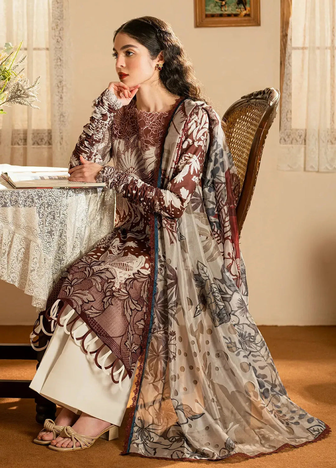 Asifa and Nabeel Embroidered Lawn Suits Unstitched 3 Piece AN25MV MSLV25-07 Darcheeni - Summer Collection