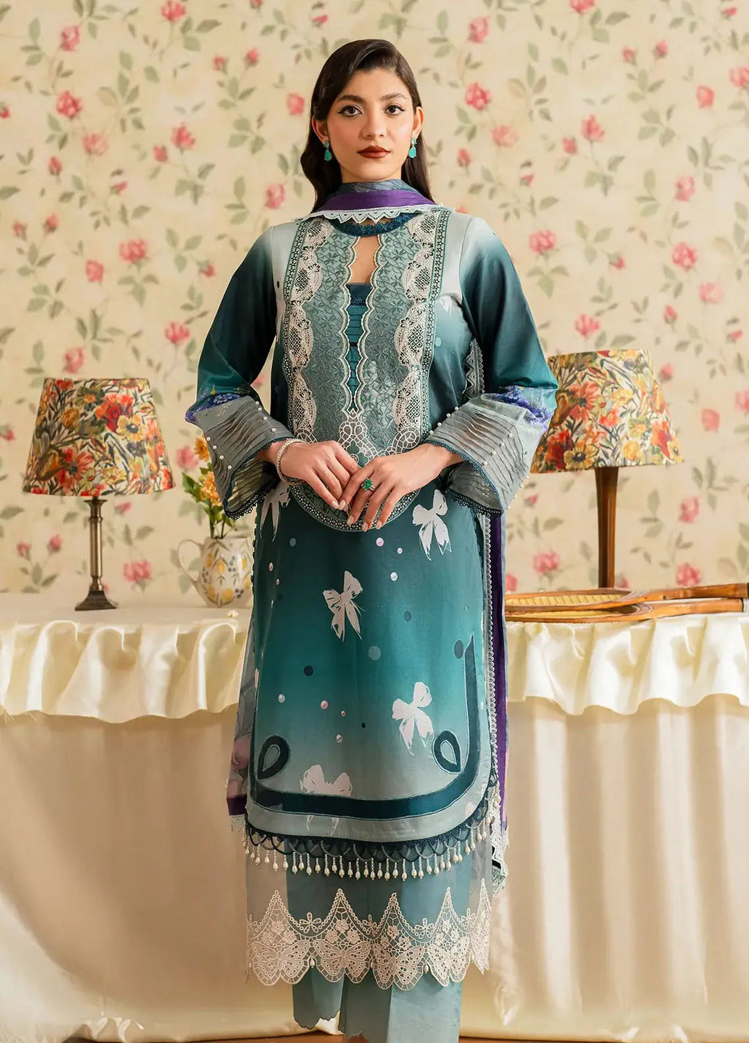 Asifa and Nabeel Embroidered Lawn Suits Unstitched 3 Piece AN25MV MSLV25-09 Jal - Summer Collection