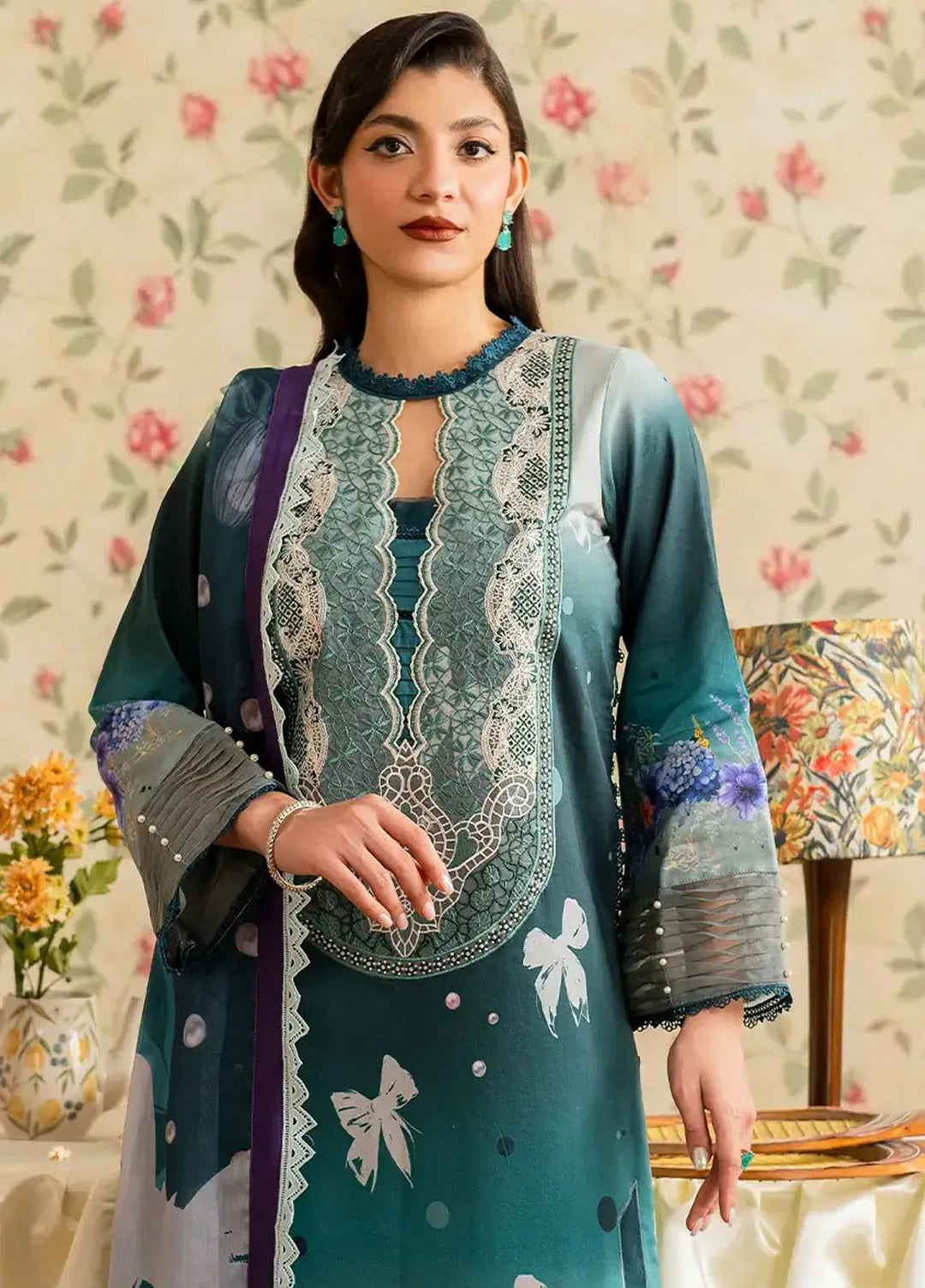 Asifa and Nabeel Embroidered Lawn Suits Unstitched 3 Piece AN25MV MSLV25-09 Jal - Summer Collection