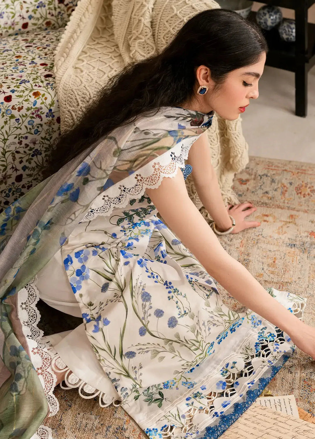 Asifa and Nabeel Embroidered Lawn Suits Unstitched 3 Piece AN25MV MSLV25-13 Shabnam - Summer Collection