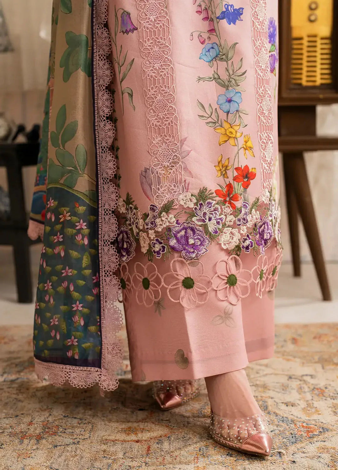 Asifa and Nabeel Embroidered Lawn Suits Unstitched 3 Piece AN25MV MSLV25-14 Noor - Summer Collection